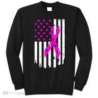Distressed Breast Cancer Awareness Flag Sweatshirt thumb 0