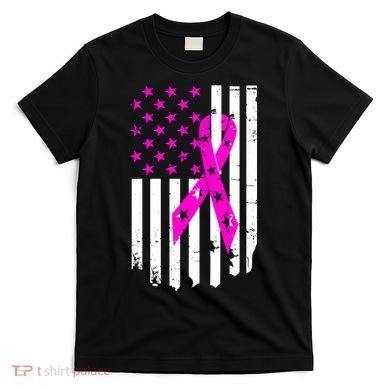 Distressed Breast Cancer Awareness Flag T-Shirt