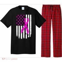 Distressed Breast Cancer Awareness Flag Pajama Set thumb 0