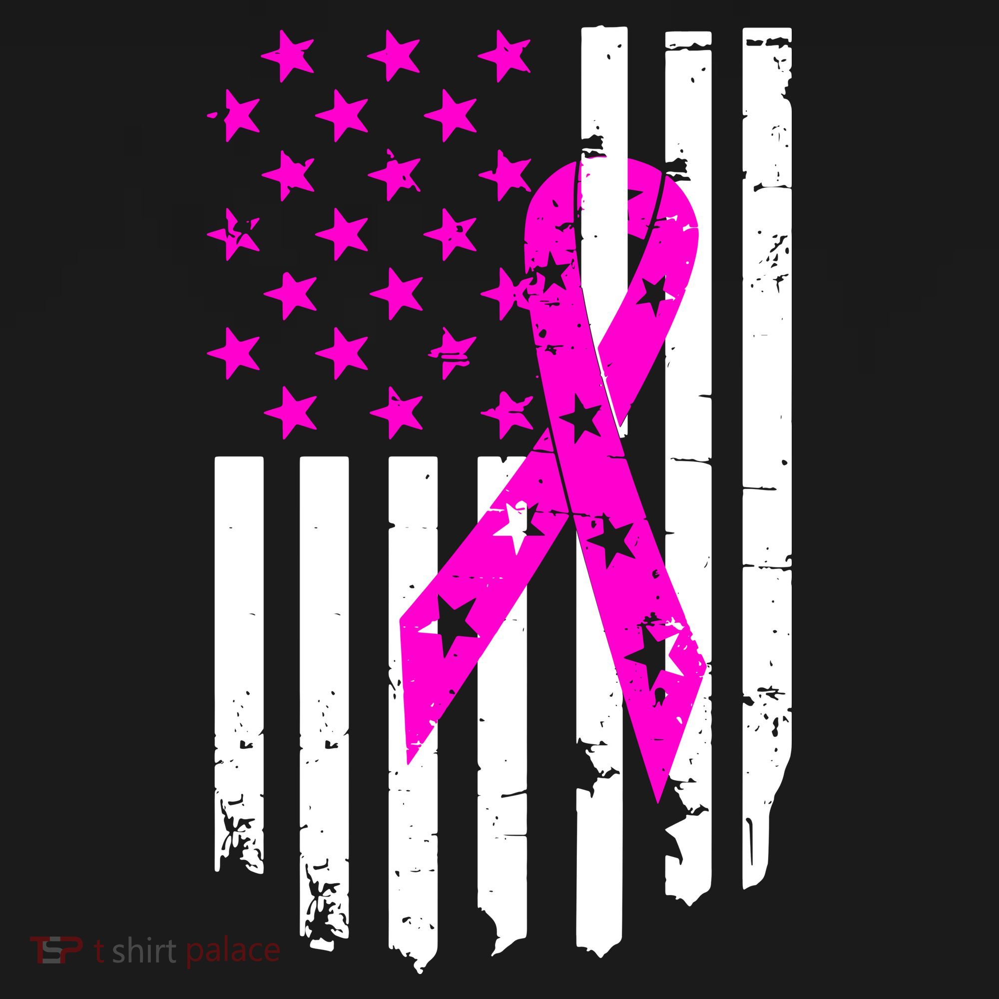 Distressed Breast Cancer Awareness Flag Pajama Set