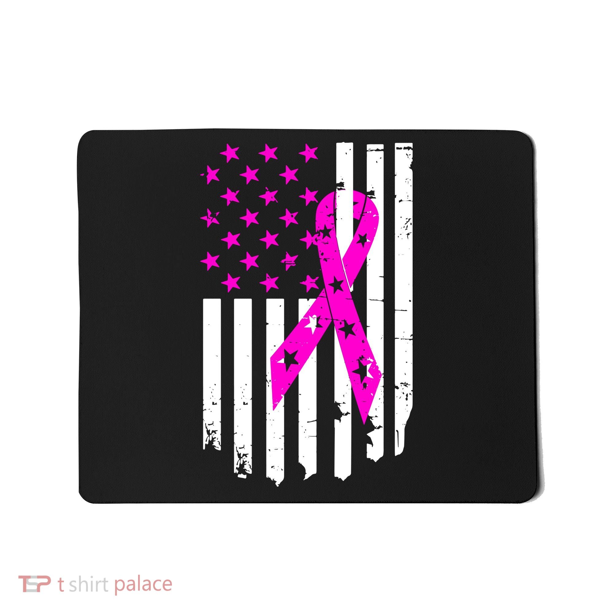 Distressed Breast Cancer Awareness Flag Mousepad