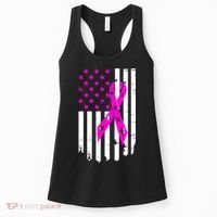 Distressed Breast Cancer Awareness Flag Women's Tank Top thumb 0