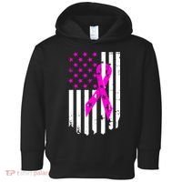 Distressed Breast Cancer Awareness Flag Toddler Hoodie thumb 0