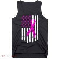 Distressed Breast Cancer Awareness Flag Tank Top thumb 0
