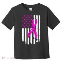 Distressed Breast Cancer Awareness Flag Toddler T-Shirt thumb 0