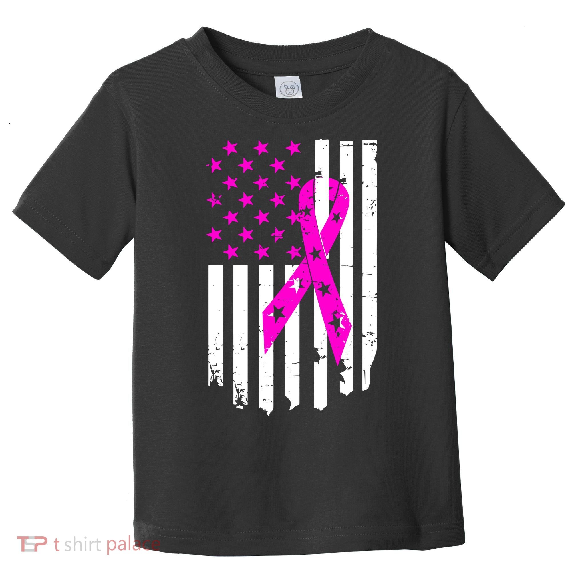 Distressed Breast Cancer Awareness Flag Toddler T-Shirt