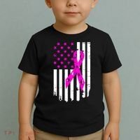 Distressed Breast Cancer Awareness Flag Toddler T-Shirt thumb 2