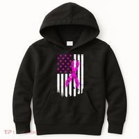 Distressed Breast Cancer Awareness Flag Kids Hoodie thumb 0