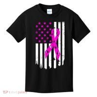Distressed Breast Cancer Awareness Flag Kids T-Shirt thumb 0