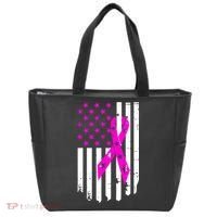 Distressed Breast Cancer Awareness Flag Tote Bag thumb 0