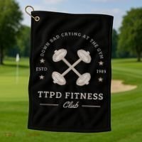 Down Bad Crying At The Gym Golf Towel thumb 1