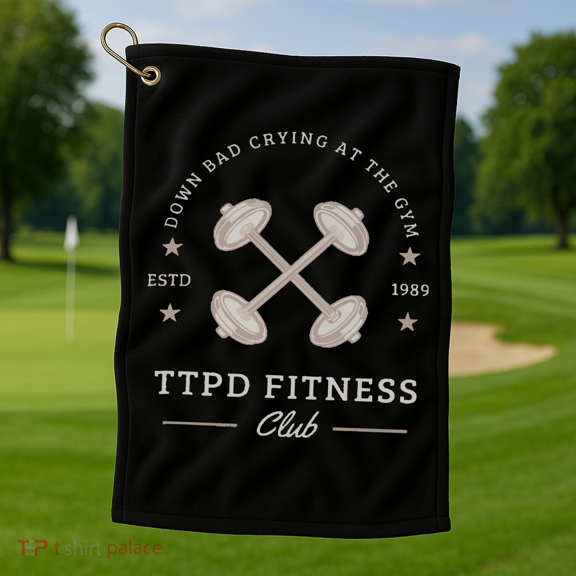 Down Bad Crying At The Gym Golf Towel