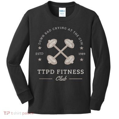Down Bad Crying At The Gym Kids Long Sleeve Shirt