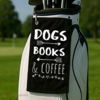 Dogs Books Coffee Gift Weekend Great Gift Animal Lover Tee Gift Golf Towel thumb 2
