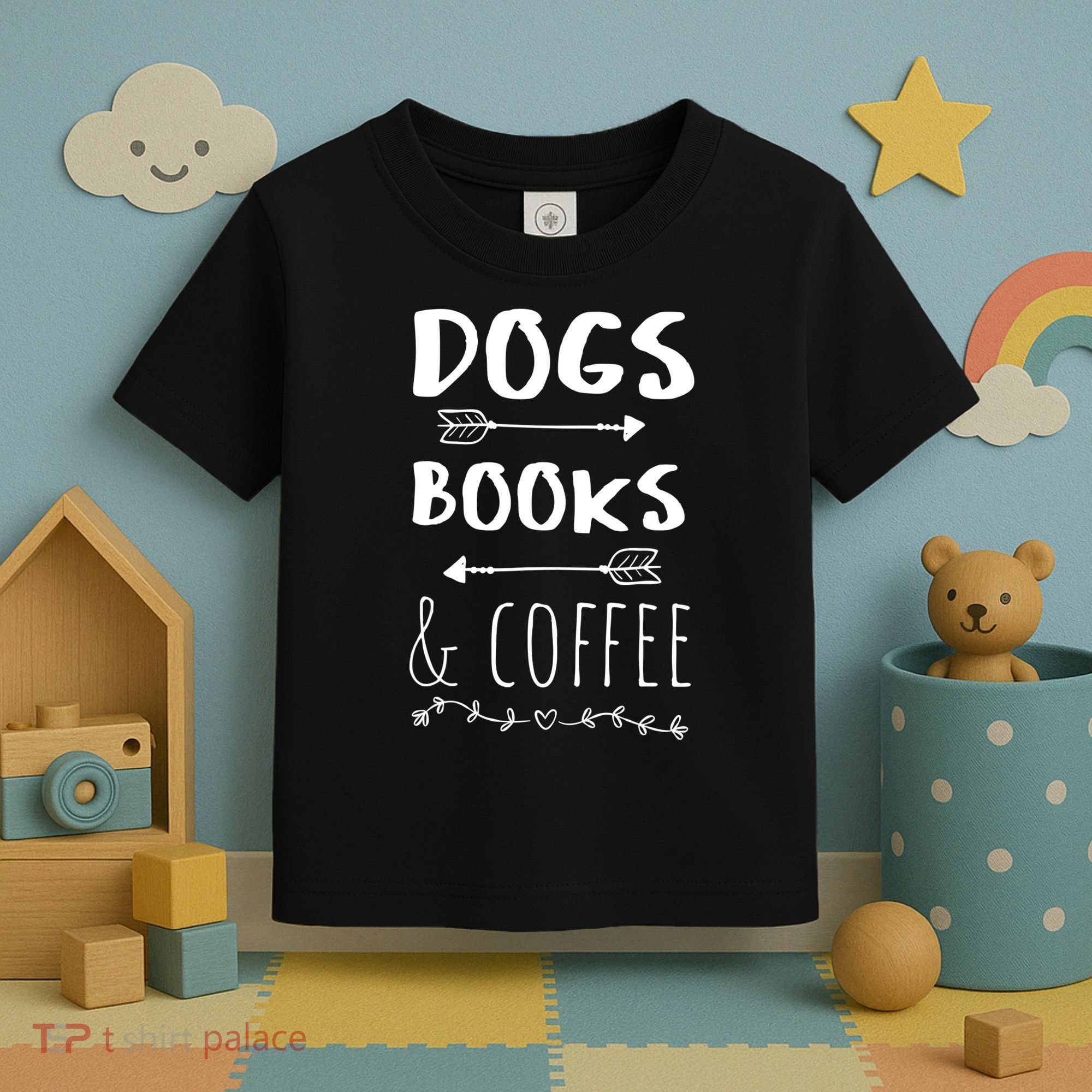 Dogs Books Coffee Gift Weekend Great Gift Animal Lover Tee Gift Toddler T-Shirt