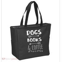 Dogs Books Coffee Gift Weekend Great Gift Animal Lover Tee Gift Tote Bag thumb 2