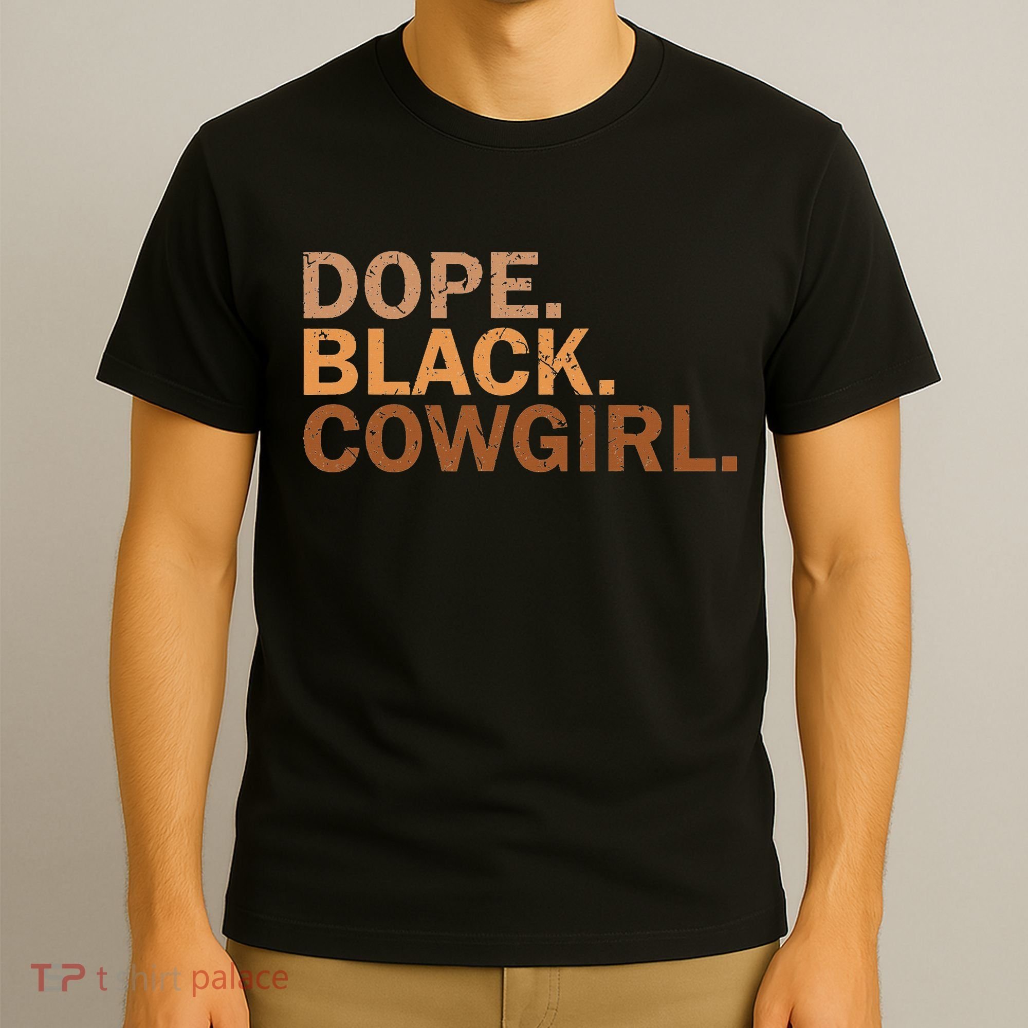 Dope Black Cowgirl Melanin Black African Rodeo Cowgirl T-Shirt