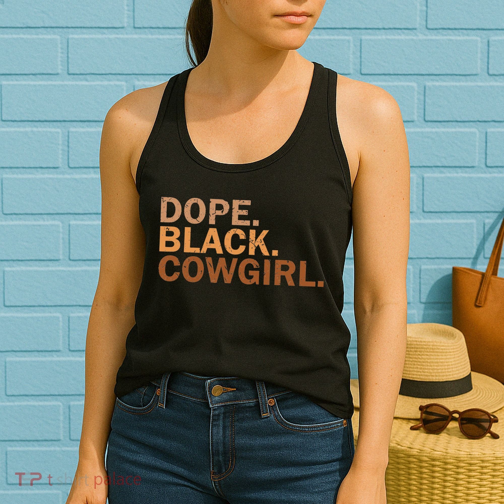 Dope Black Cowgirl Melanin Black African Rodeo Cowgirl Women's Tank Top