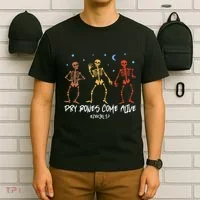 Dry Bones Come Alive Funny Skeleton Dancing T-Shirt thumb 6