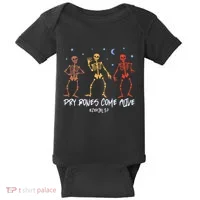 Dry Bones Come Alive Funny Skeleton Dancing Baby Bodysuit thumb 0