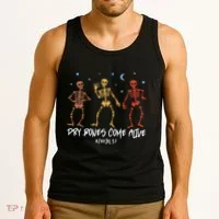 Dry Bones Come Alive Funny Skeleton Dancing Tank Top thumb 3