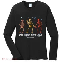 Dry Bones Come Alive Funny Skeleton Dancing Women's Long Sleeve Shirt thumb 0