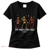 Dry Bones Come Alive Funny Skeleton Dancing Women's T-Shirt thumb 0