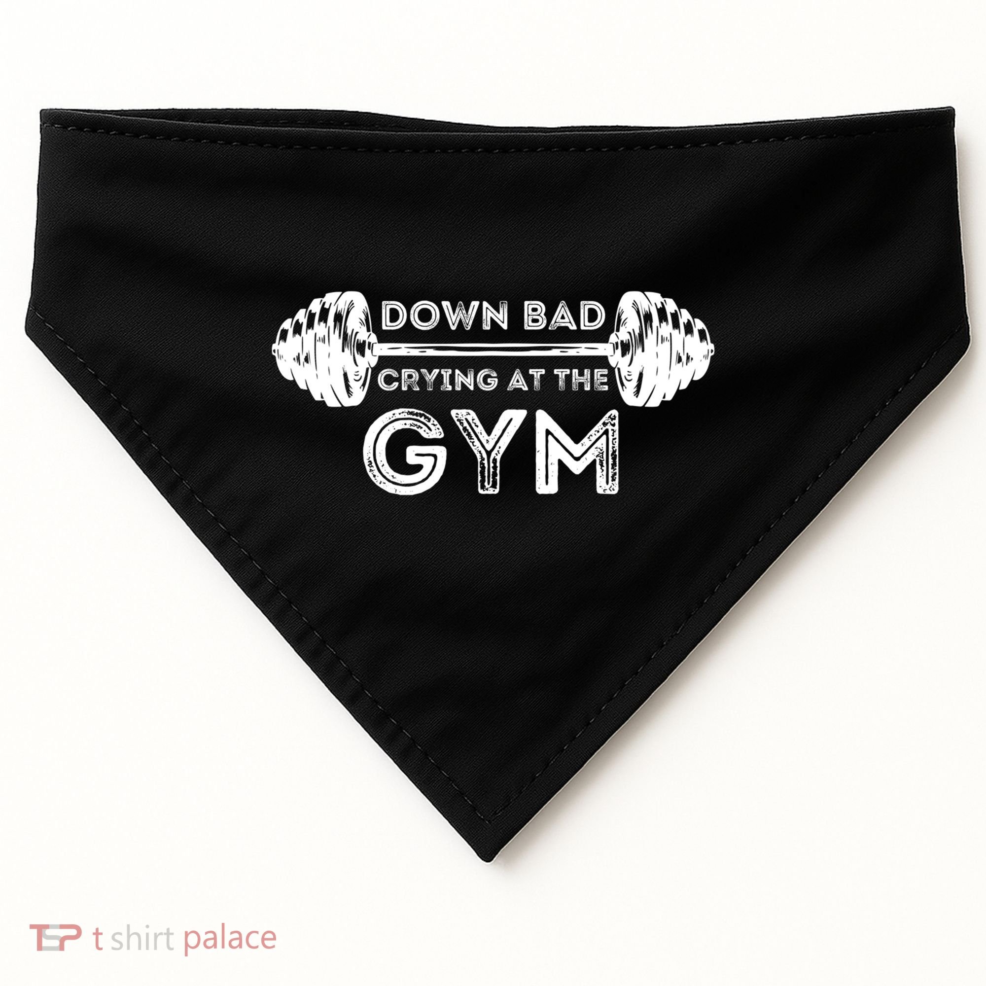 Down Bad Crying At The Gym Workout Gift USA-Made Doggie Bandana