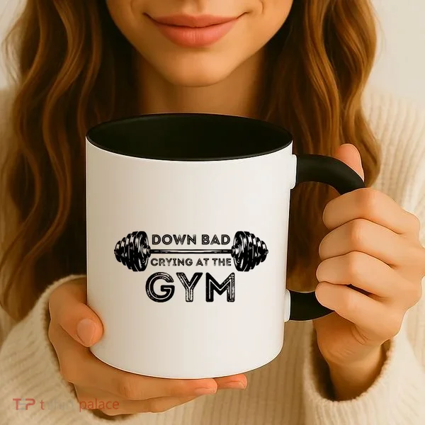 Down Bad Crying At The Gym Workout Gift Coffee Mug