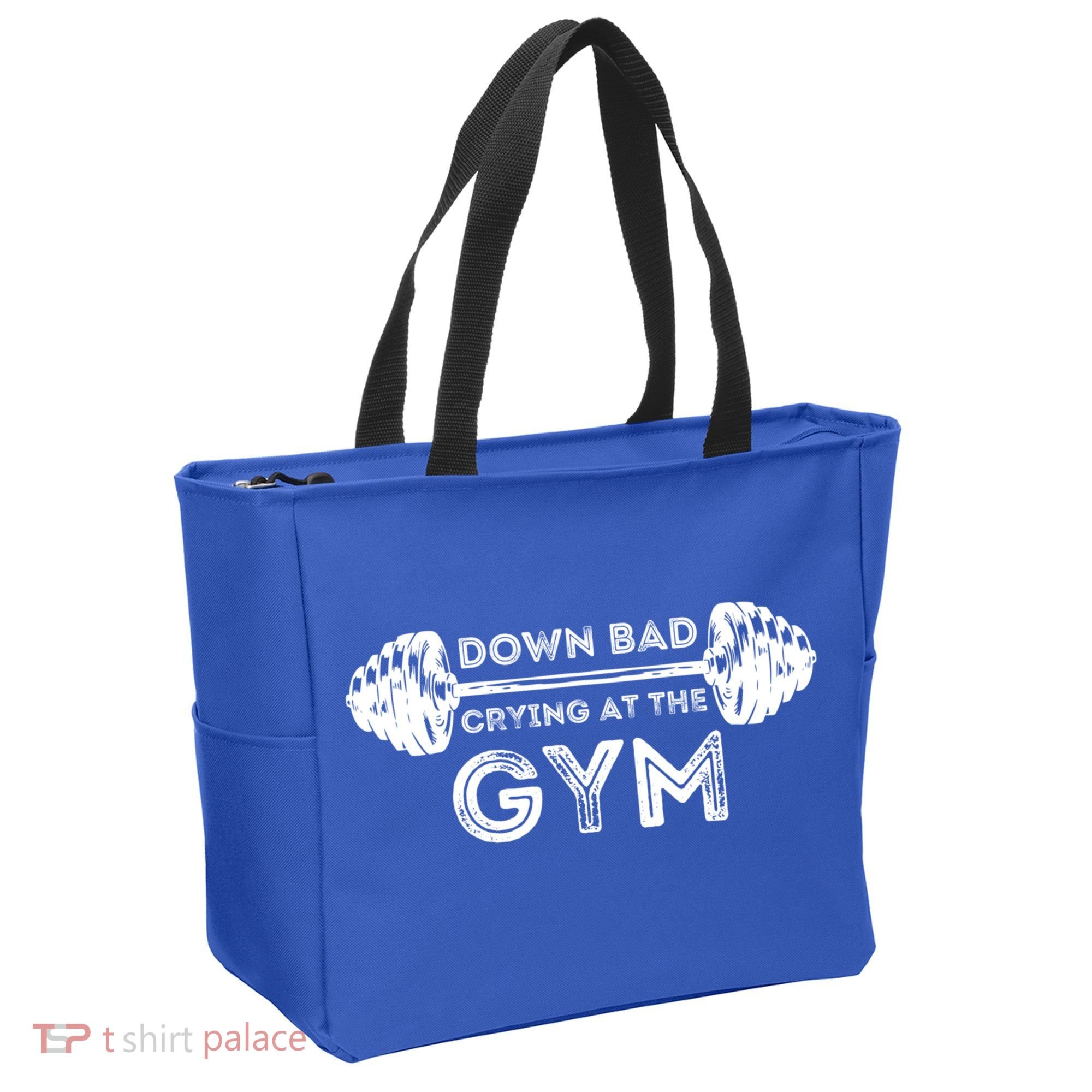 Down Bad Crying At The Gym Workout Gift Tote Bag
