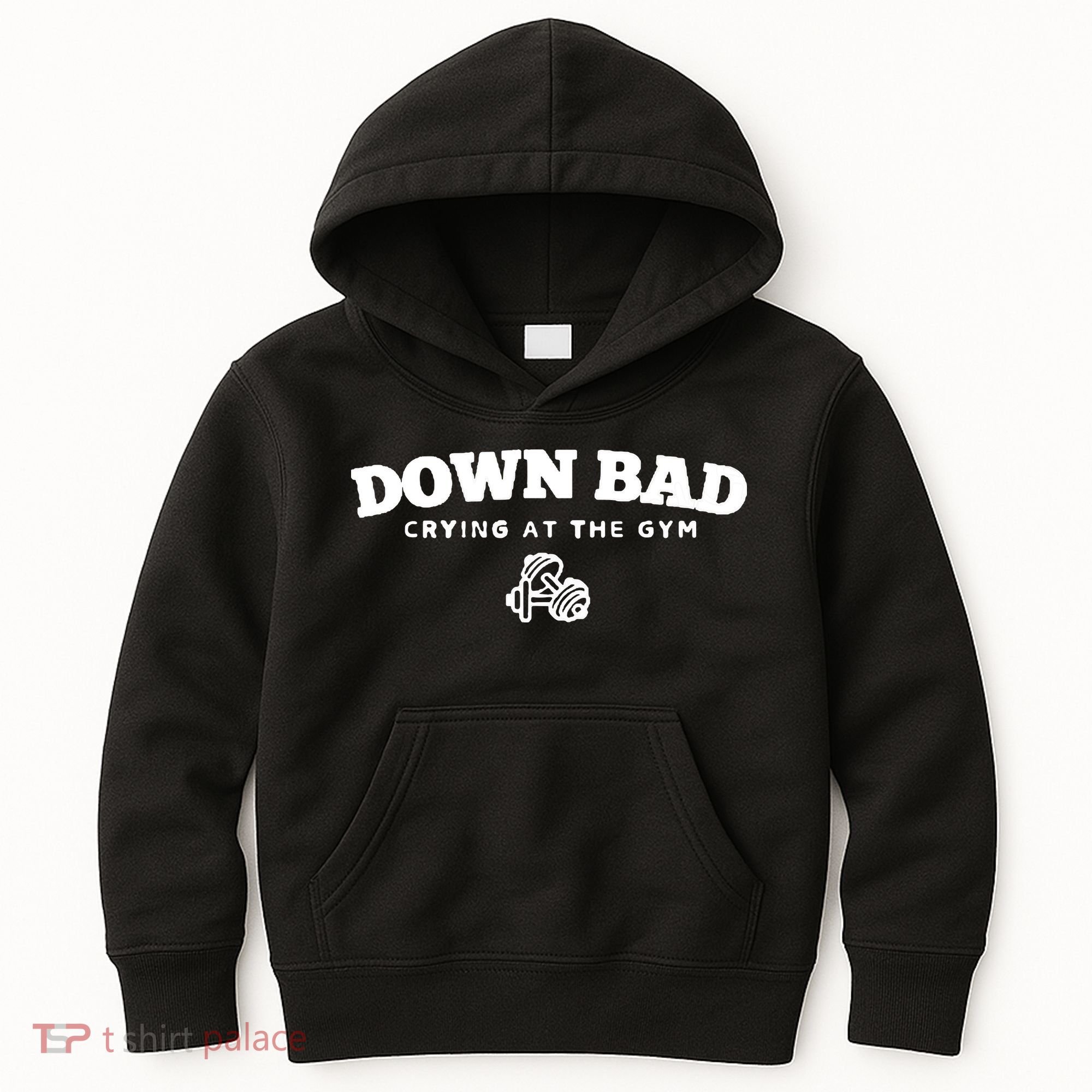 Down Bad Crying At The Gym Kids Hoodie