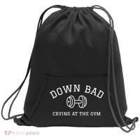Down Bad Crying At The Gym Ttpd Sweatshirt Cinch Pack Bag thumb 0