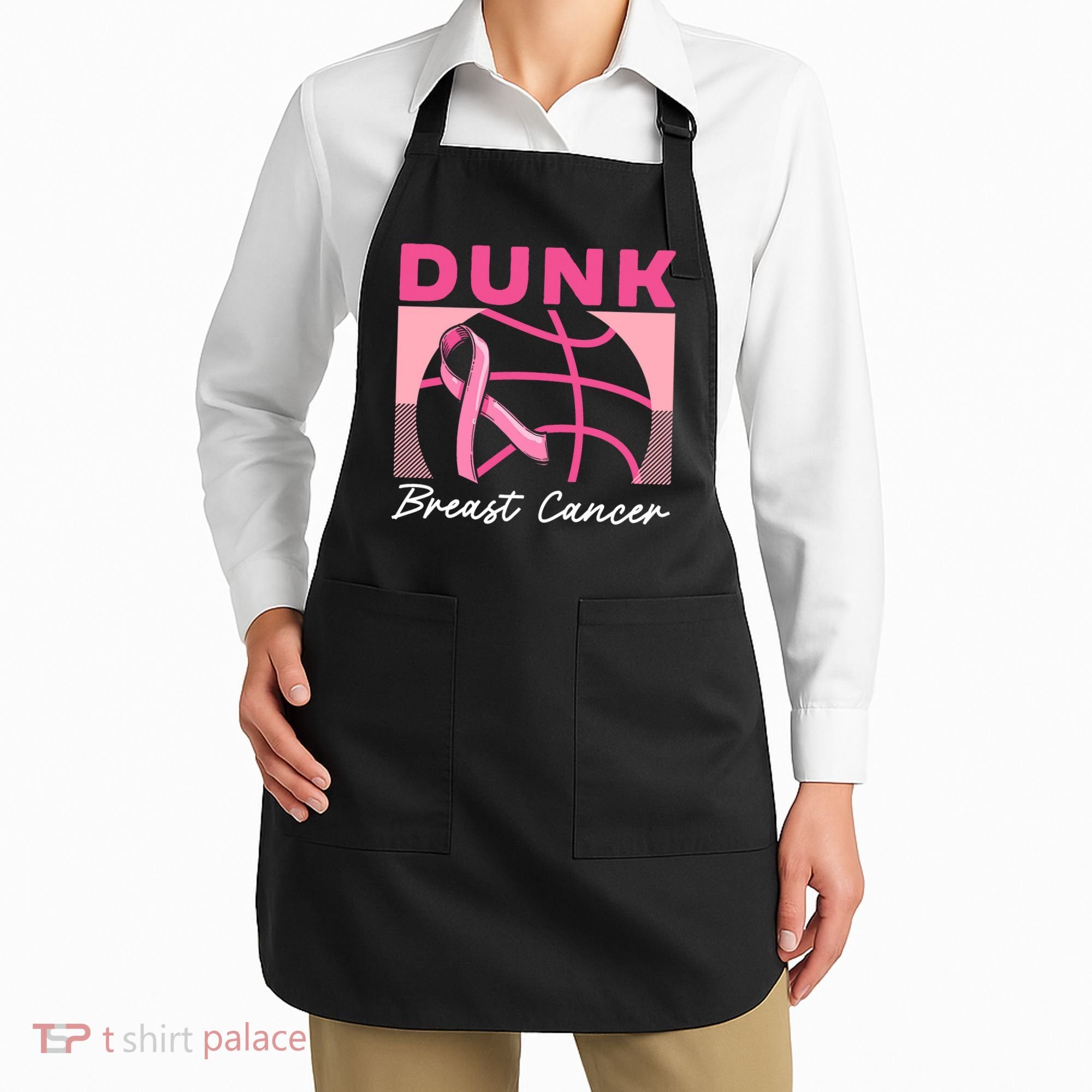 Dunk Breast Cancer Basketball Player Breast Cancer Awareness Apron