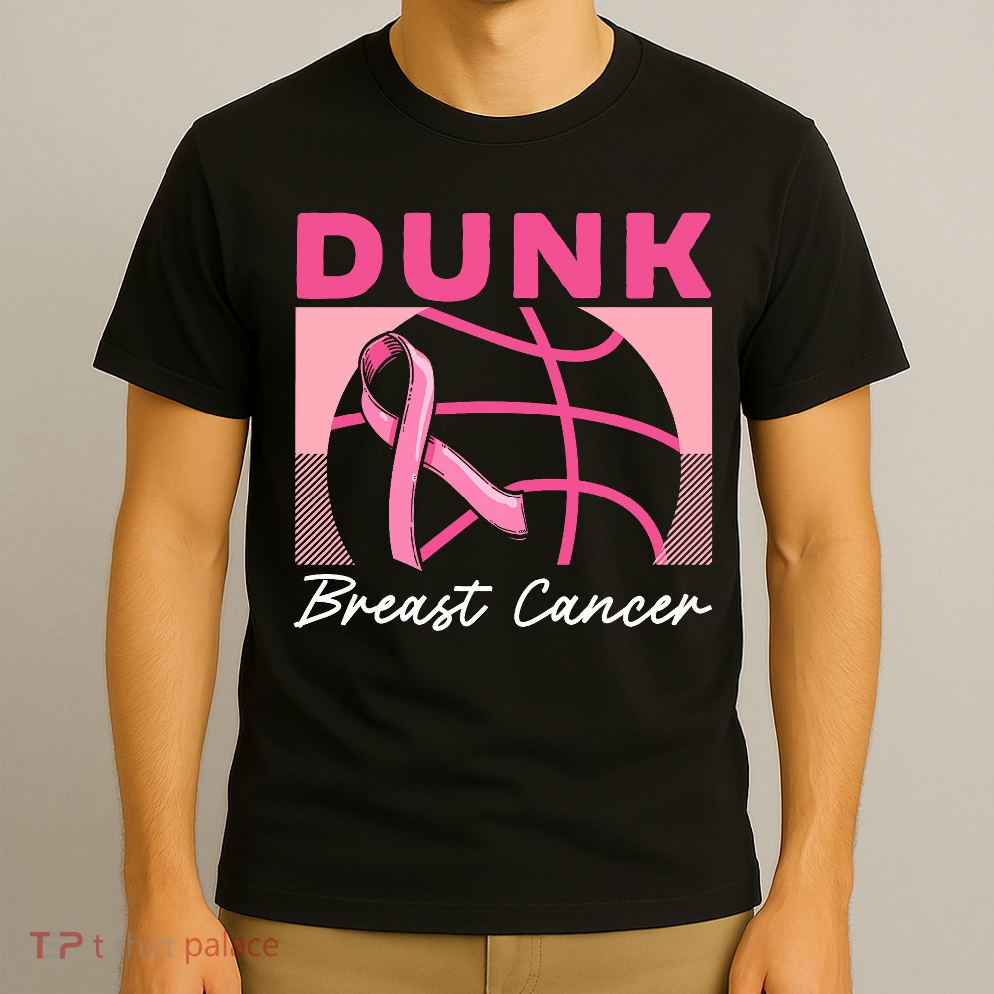 Dunk Breast Cancer Basketball Player Breast Cancer Awareness T-Shirt