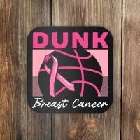 Dunk Breast Cancer Basketball Player Breast Cancer Awareness Coaster thumb 0