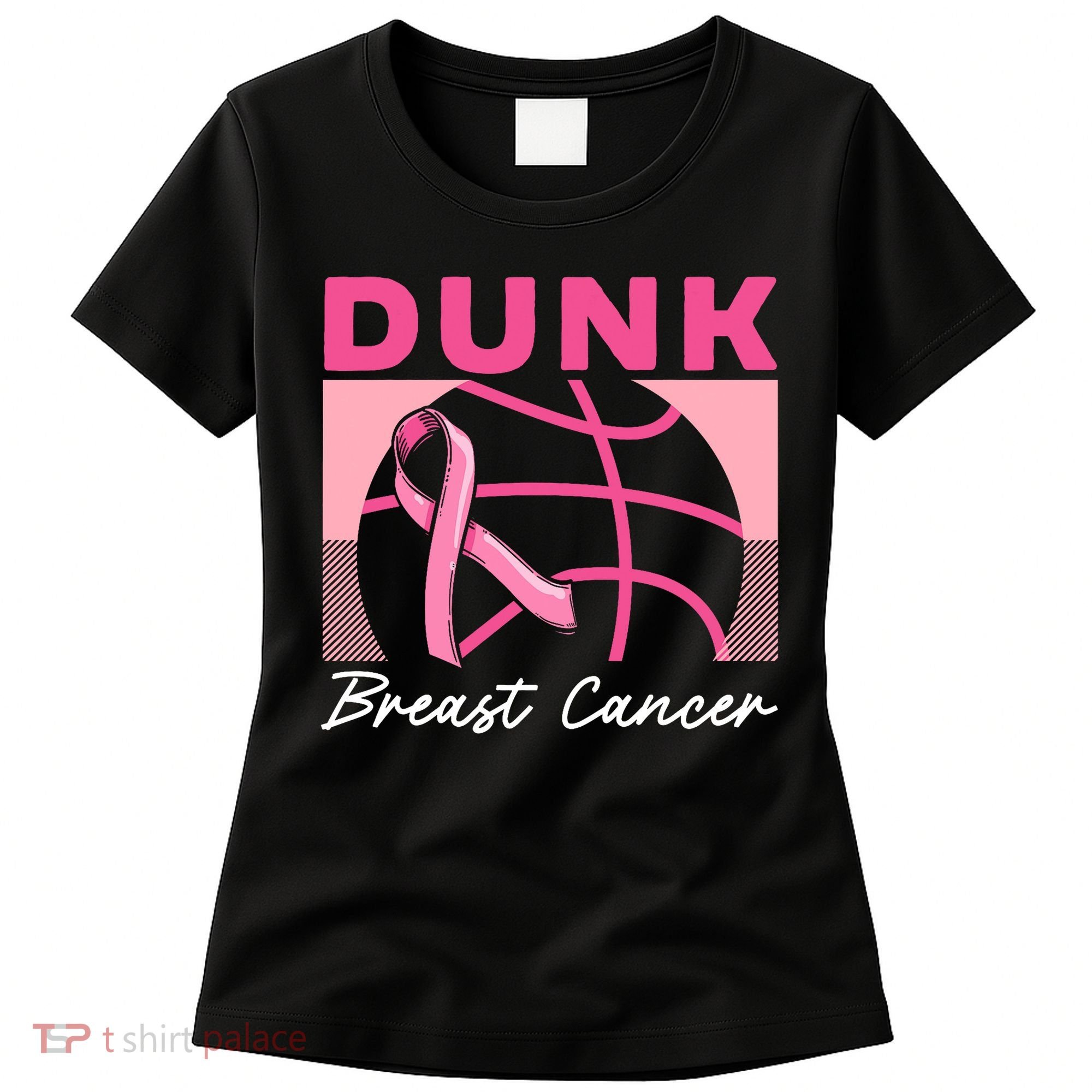 Dunk Breast Cancer Basketball Player Breast Cancer Awareness Women's T-Shirt