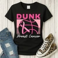 Dunk Breast Cancer Basketball Player Breast Cancer Awareness Women's T-Shirt thumb 3