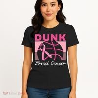 Dunk Breast Cancer Basketball Player Breast Cancer Awareness Women's T-Shirt thumb 4