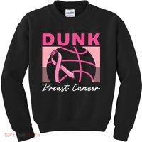 Dunk Breast Cancer Basketball Player Breast Cancer Awareness Kids Sweatshirt thumb 0