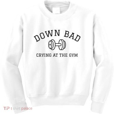 Down Bad Crying At The Gym Ttpd Kids Sweatshirt