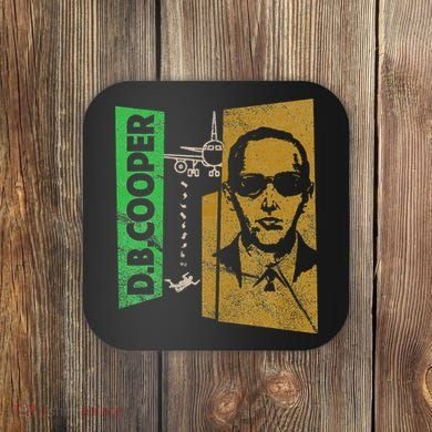 D. B. Cooper Skyjacker Hijack Retro 60s Style Graphic Coaster
