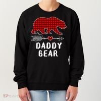 Daddy Bear Christmas Pajama Red Plaid Buffalo Xmas Women's Sweatshirt thumb 0