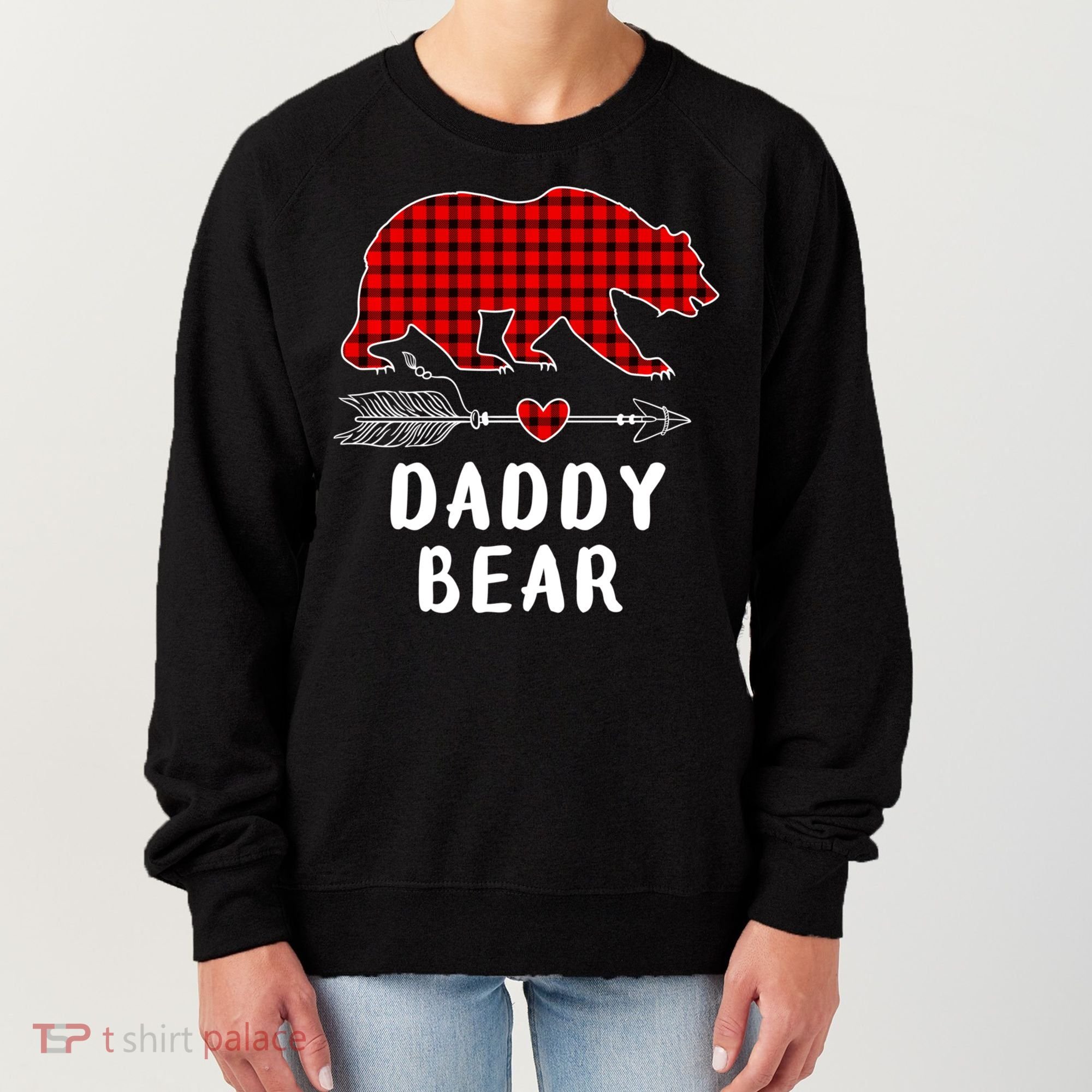 Daddy Bear Christmas Pajama Red Plaid Buffalo Xmas Women's Sweatshirt