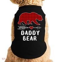 Daddy Bear Christmas Pajama Red Plaid Buffalo Xmas Doggie Tank thumb 0