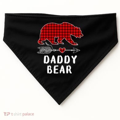 Daddy Bear Christmas Pajama Red Plaid Buffalo Xmas USA-Made Doggie Bandana