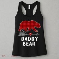 Daddy Bear Christmas Pajama Red Plaid Buffalo Xmas Women's Tank Top thumb 3
