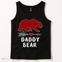 Daddy Bear Christmas Pajama Red Plaid Buffalo Xmas Tank Top thumb 2