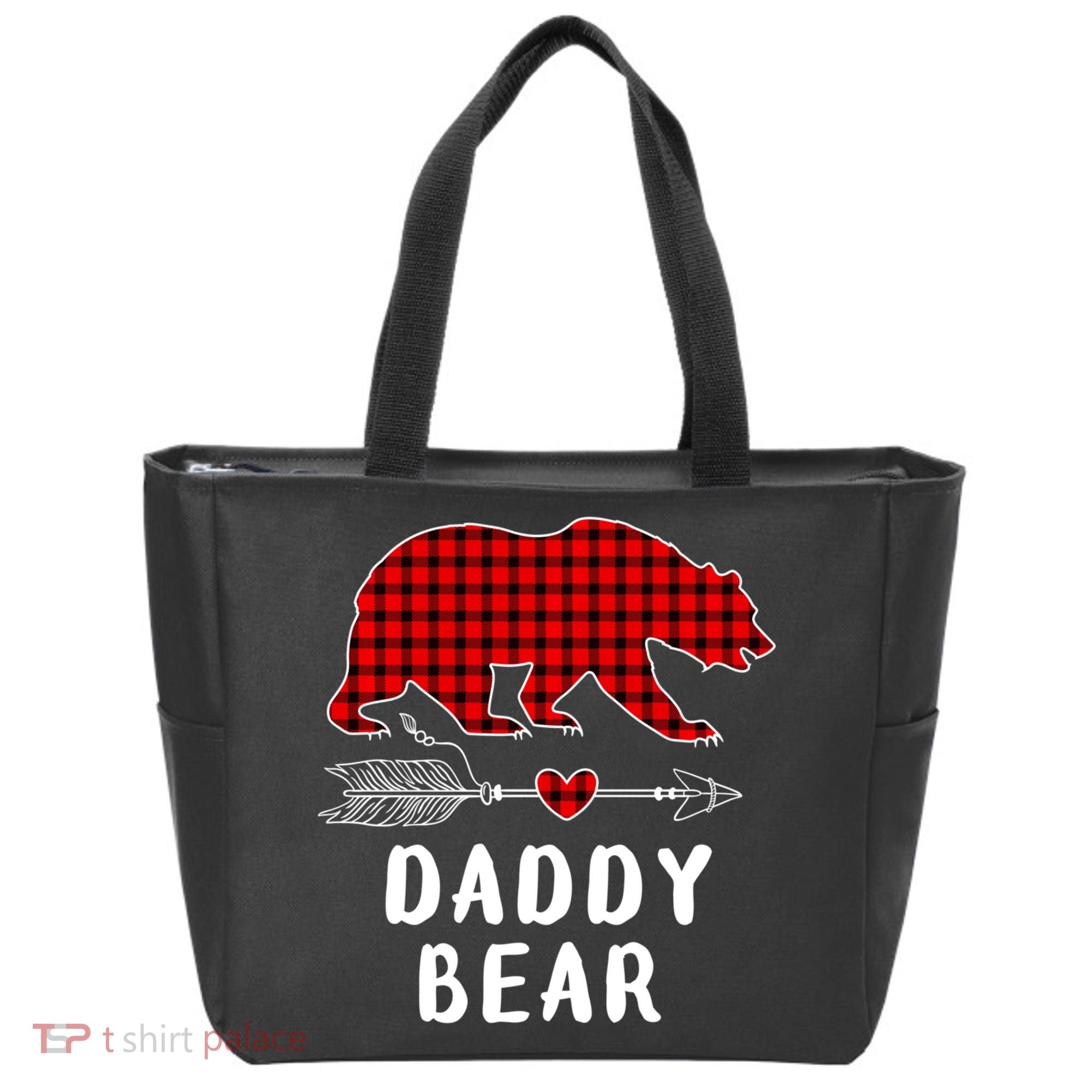 Daddy Bear Christmas Pajama Red Plaid Buffalo Xmas Tote Bag