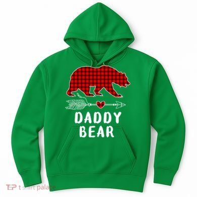Daddy Bear Christmas Pajama Red Plaid Buffalo Xmas Hoodie