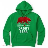 Daddy Bear Christmas Pajama Red Plaid Buffalo Xmas Hoodie thumb 0